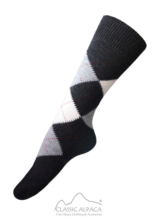 Cozy Alpaca Argyle Socks: Dressy Warmth for Happy Feet!